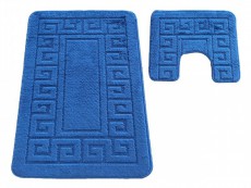 Komplet dywaników łazienkowych 2szt Ethnic grecki d.blue