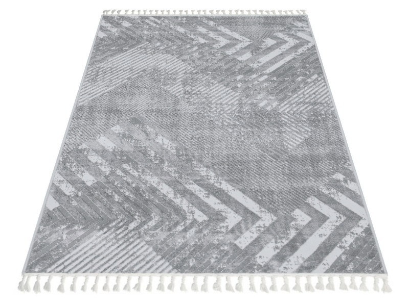 Dywan nowoczesny typu shaggy boho Ankona 7705A grey/papatya młodzieżowy