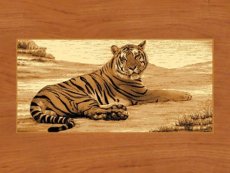 Makata dywan na ścianę Tygrys beż