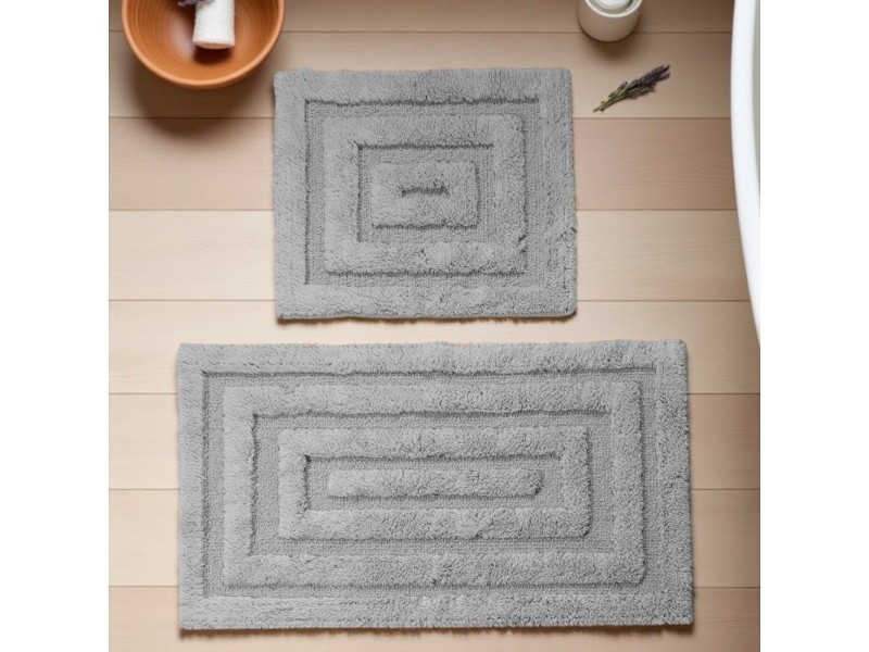 Dywaniki łazienkowe bawełniane komplet Boston 13 grey szare miękkie można prać