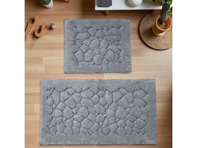 Dywaniki łazienkowe bawełniane komplet Boston 10 grey szare miękkie można prać