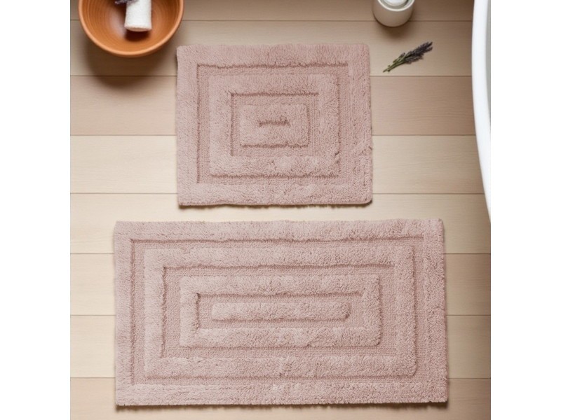 Dywaniki łazienkowe bawełniane komplet Boston 13 pink różowe miękkie można prać