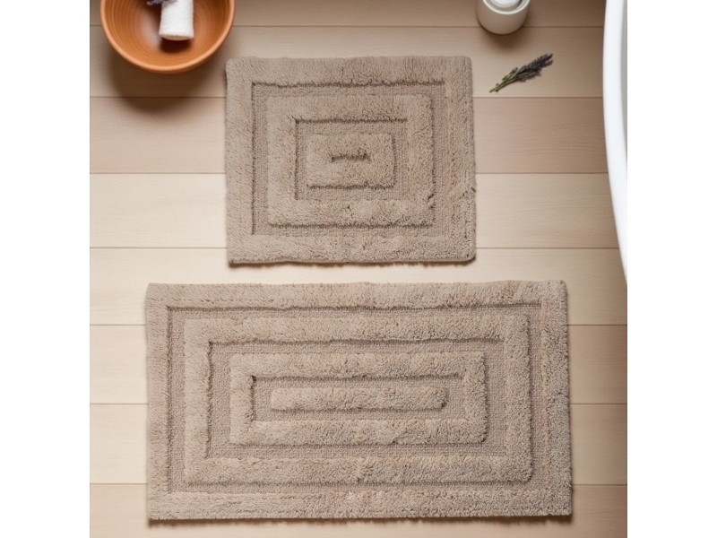 Dywaniki łazienkowe bawełniane komplet Boston 13 beige beżowe miękkie można prać
