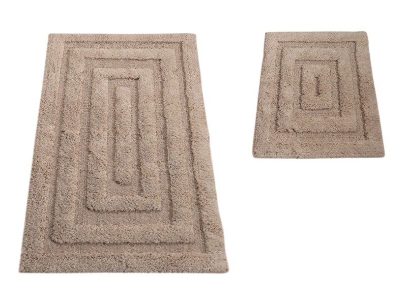 Komplet dywaników łazienkowych Boston 13 beige beżowe z bawełny