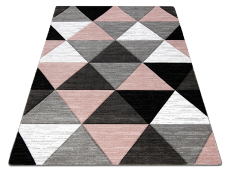 Dywan Alter Rino trójkąty szary różowy