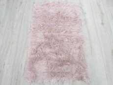 Pink patchwork faux leather rectangle rug