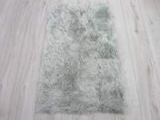 Grey patchwork faux leather rectangle rug
