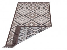 Dywan Kilim Soft aztecki beżowo brązowy z frędzlami