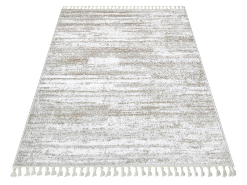 Dywan nowoczesny typu shaggy boho Ankona 7694B beige/papatya do sypialni