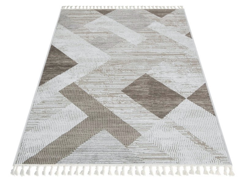 Dywan nowoczesny typu shaggy boho Ankona 9588A brown/beige do salonu