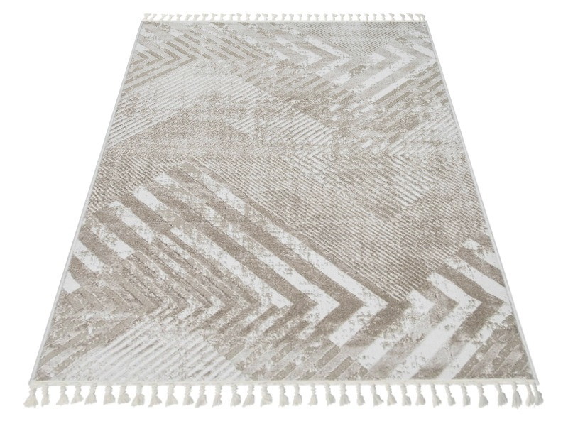 Dywan nowoczesny typu shaggy boho Ankona 7705A beige/papatya młodzieżowy