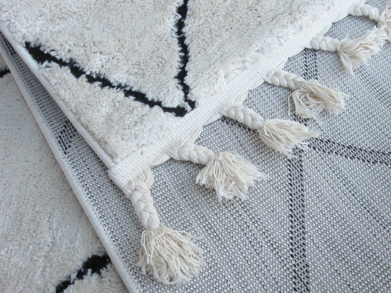Dywan shaggy miękki boho Siena 9012A bone black