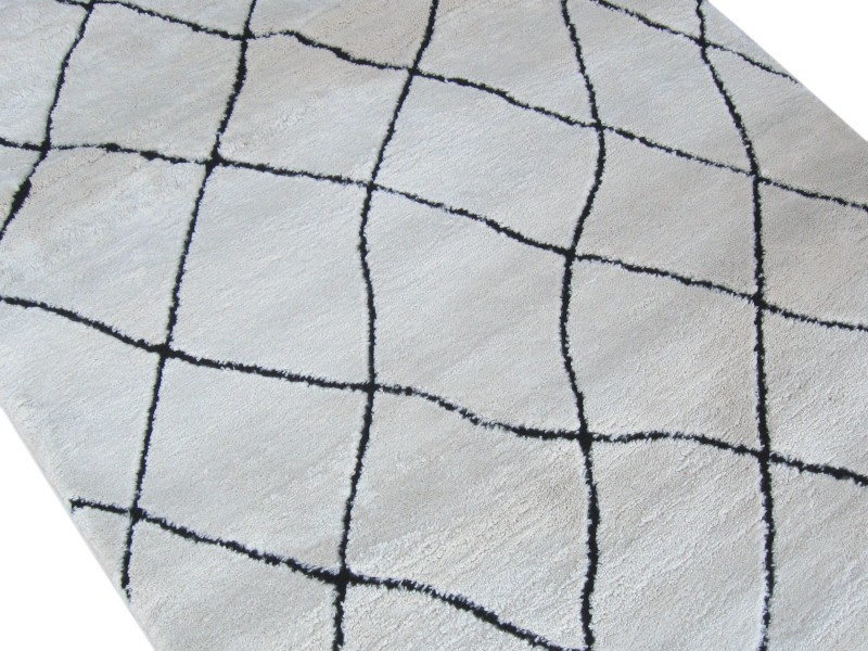 Dywan shaggy miękki boho Siena 9012A bone black