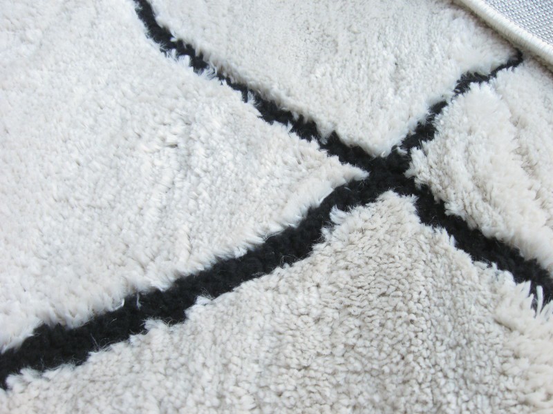 Dywan shaggy miękki boho Siena 9012A bone black