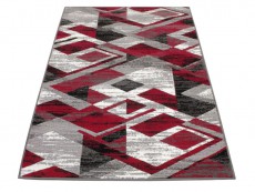Dywan BCF 4386 szaro czerwony nowoczesny romby