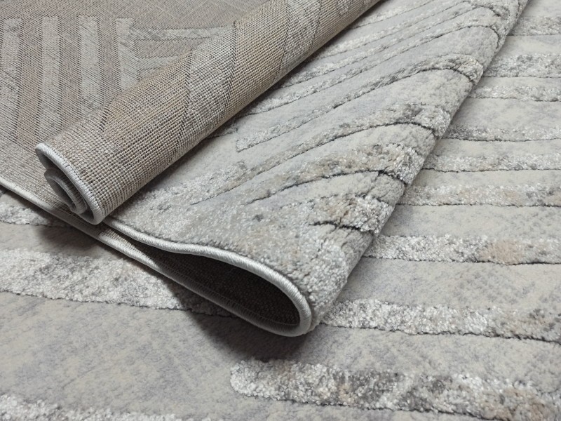 Dywan nowoczesny Milano P295A sp.cream/l.grey glamour strukturalny do salonu