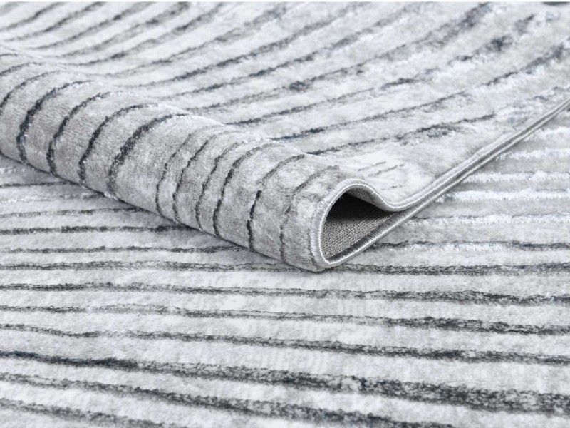 Dywan nowoczesny Grece abstrakcyjny szary w stylu glamour z błyszczącą nitką