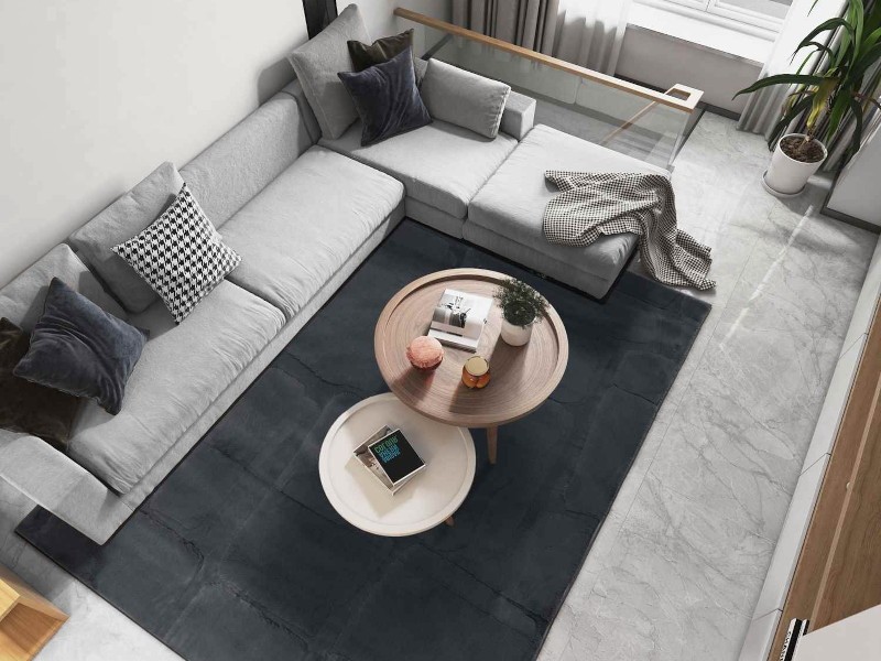 Dywan typu shaggy pluszowy Rabbit 3D modern ciemny szary do salonu