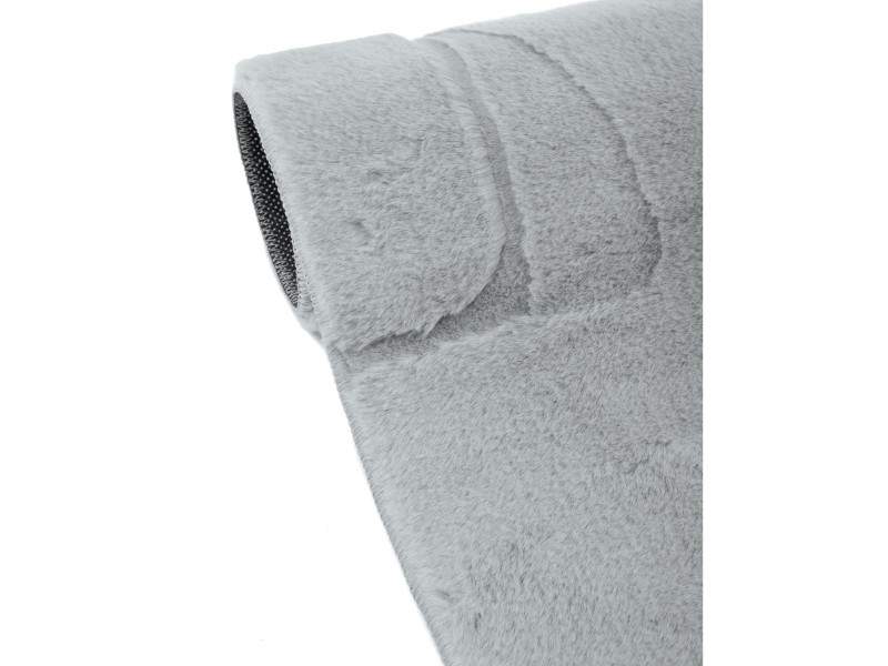 Dywan typu shaggy pluszowy Rabbit 3D modern jasny szary