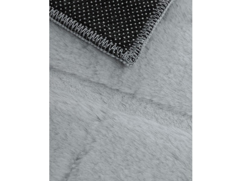 Dywan typu shaggy pluszowy Rabbit 3D modern jasny szary