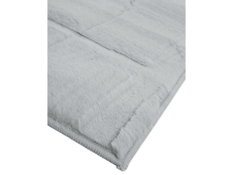 Dywan typu shaggy pluszowy Rabbit 3D modern jasny szary