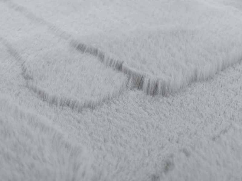 Dywan typu shaggy pluszowy Rabbit 3D modern jasny szary