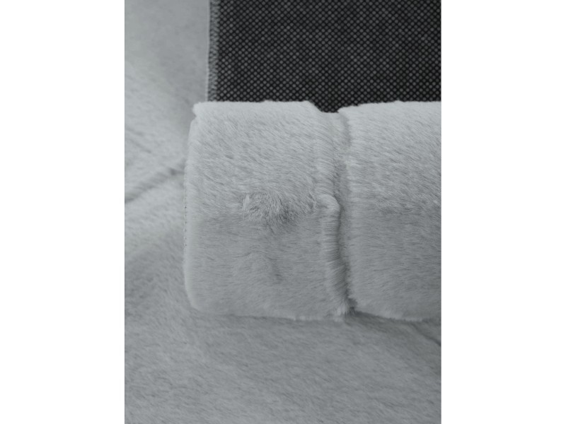 Dywan typu shaggy pluszowy Rabbit 3D modern jasny szary