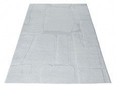 Dywan typu shaggy pluszowy Rabbit 3D modern jasny szary