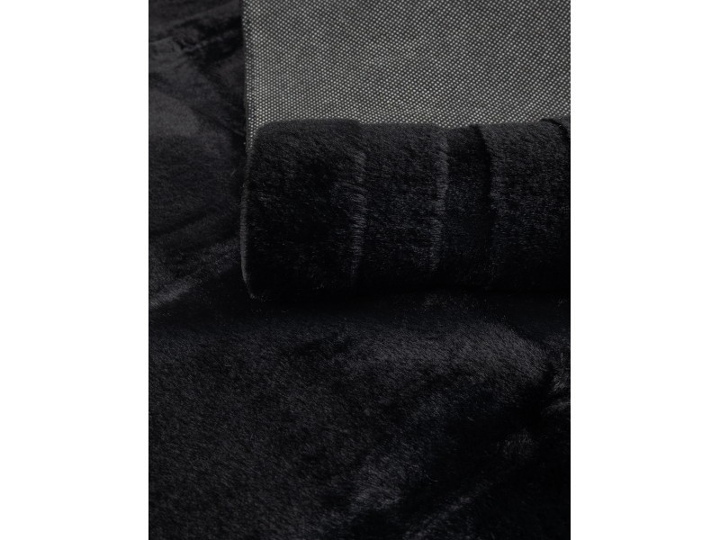 Dywan typu shaggy pluszowy Rabbit 3D modern czarny