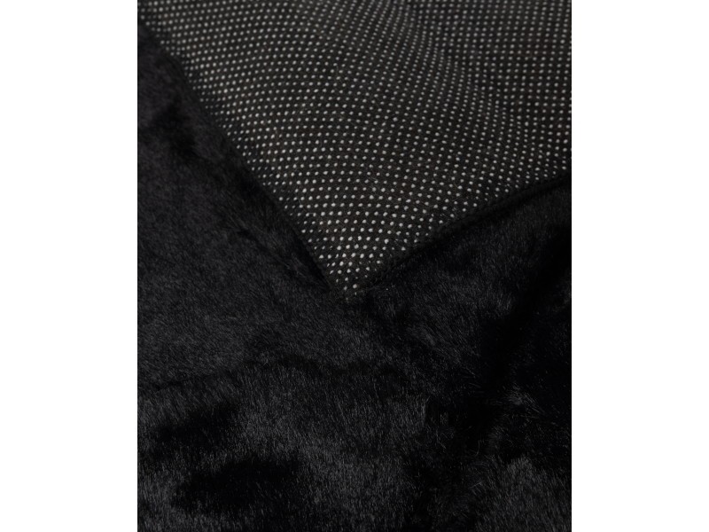 Dywan typu shaggy pluszowy Rabbit 3D modern czarny
