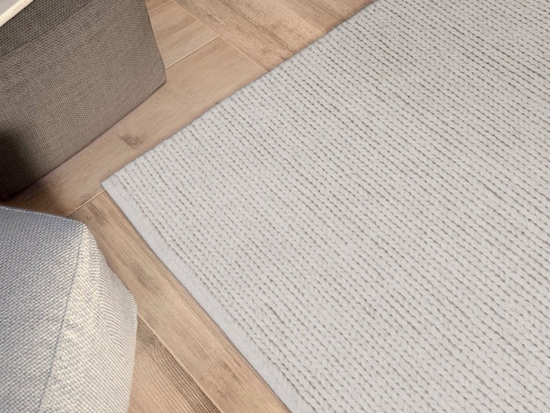 Dywan pleciony wełniany bawełniany loft Fir kremowy