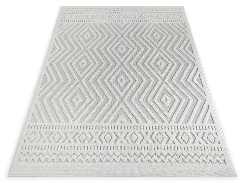 Dywan boho Dy/Didar4 SREB srebrny geometryczny
