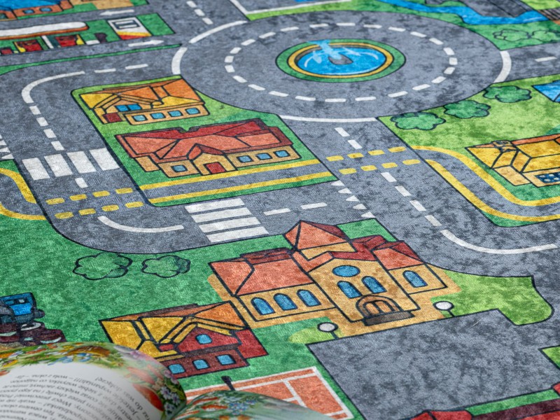 Dywan dla dzieci Bambino 61500 miasto ulice antypoślizgowy