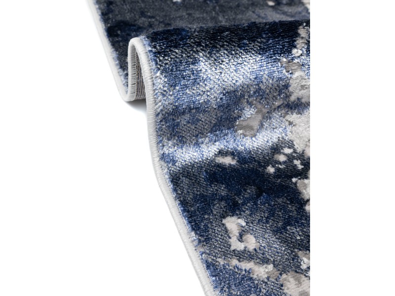 Dywan nowoczesny Stone kamień niebieski glamour 3d z błyszczącą nitką