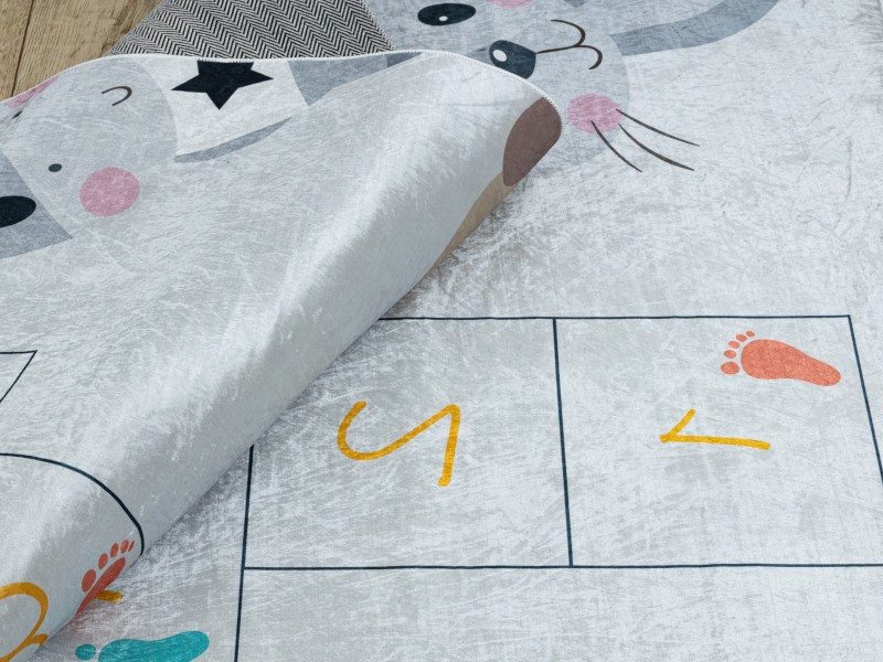 Dywan dla dzieci Bambino 43092 klasy zwierzęta antypoślizgowy do prania w pralce