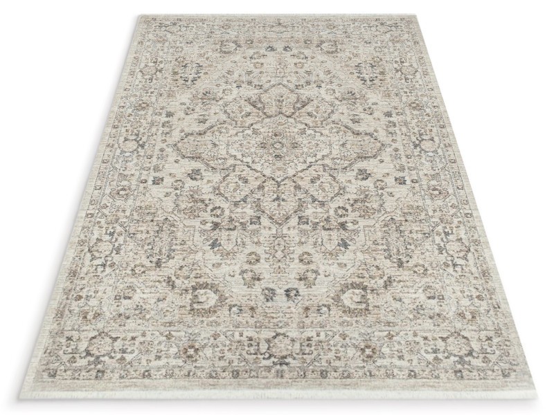 Dywan designerski Dy/Hawai1 beżowy wzór ornament z frędzlami