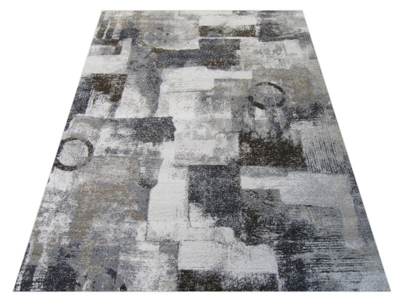 Dywan nowoczesny do salonu Fuly X434A 61 medium grey/cream szary kremowy abstrakcyjny