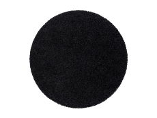 Dywan shaggy koło okrągły czarny jednokolorowy