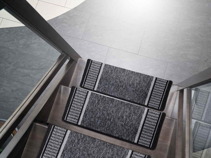 Nakładki dywaniki na schody wewnętrzne sznurkowe szare