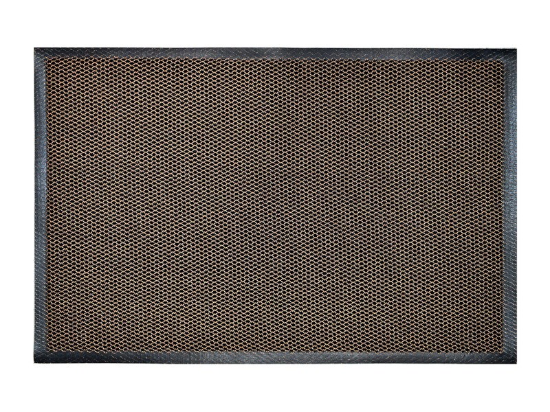 Wycieraczka zewnętrzna wejściowa do butów strukturalna siatka 3D czarna złota z ramką