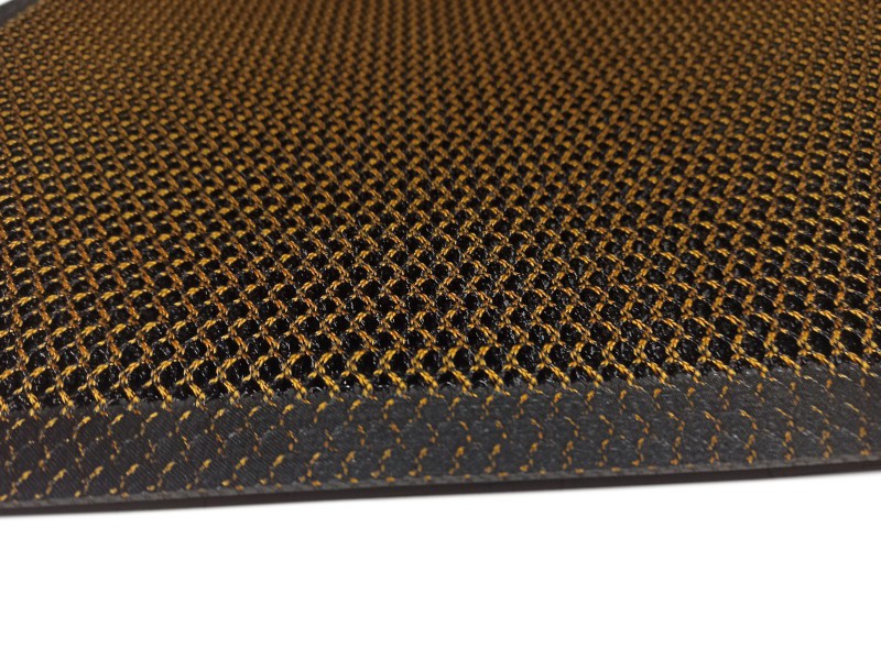 Wycieraczka wejściowa do butów strukturalna 3D czarna złota gumowa mała